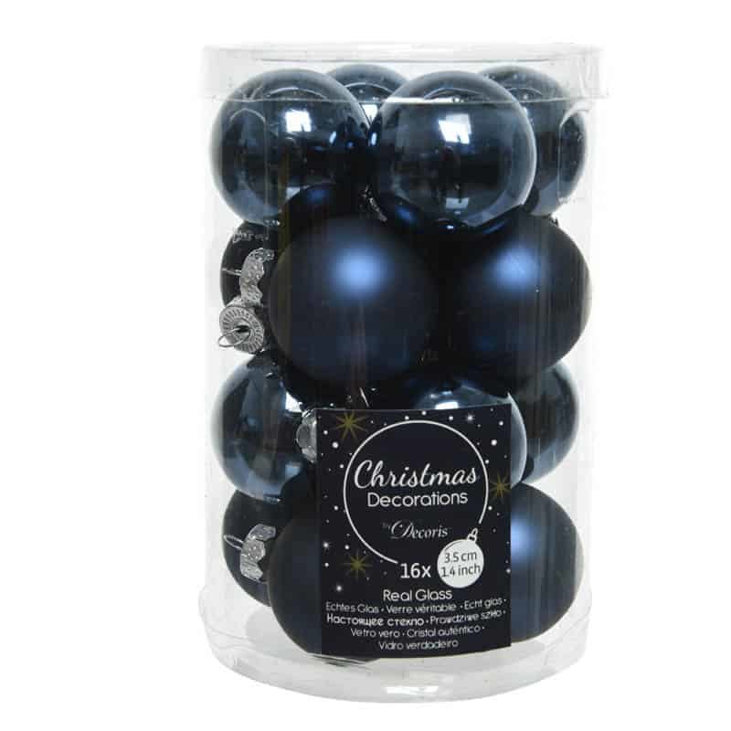 Kerstbal glas glans-mat 35mm - Afbeelding 2
