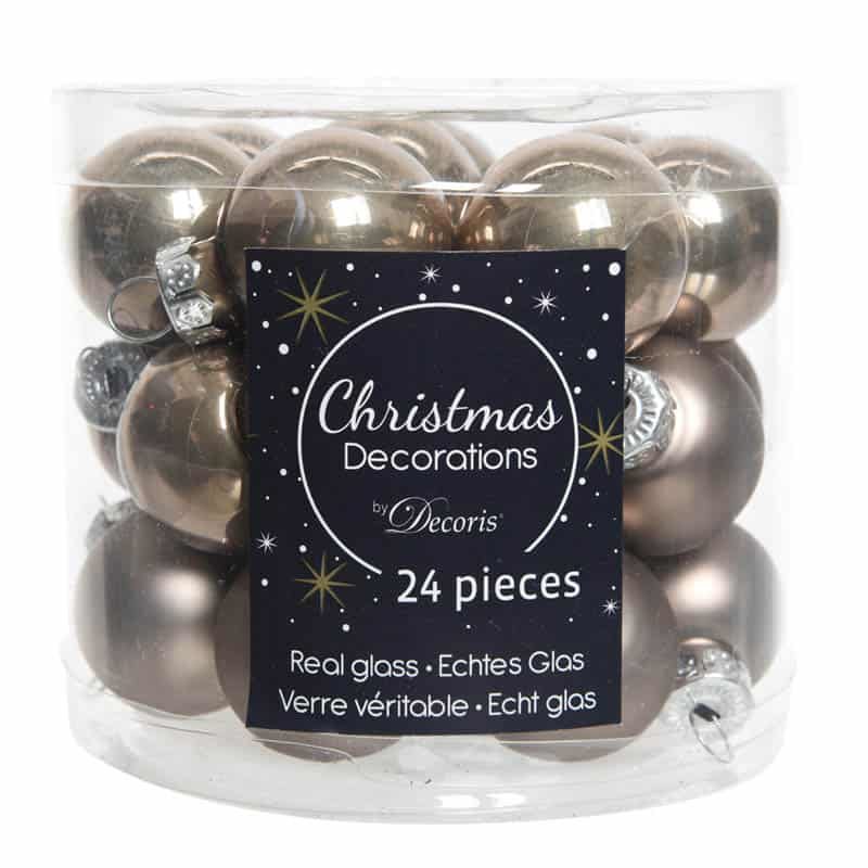 Kerstbal glas glans-mat 25mm - Afbeelding 5