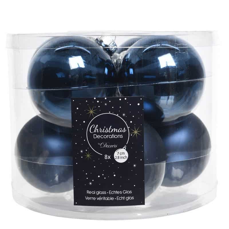 Kerstbal glas glans-mat 7cm - Afbeelding 6
