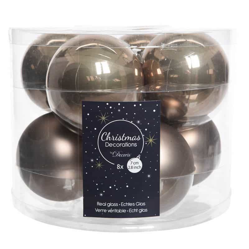 Kerstbal glas glans-mat 7cm - Afbeelding 5
