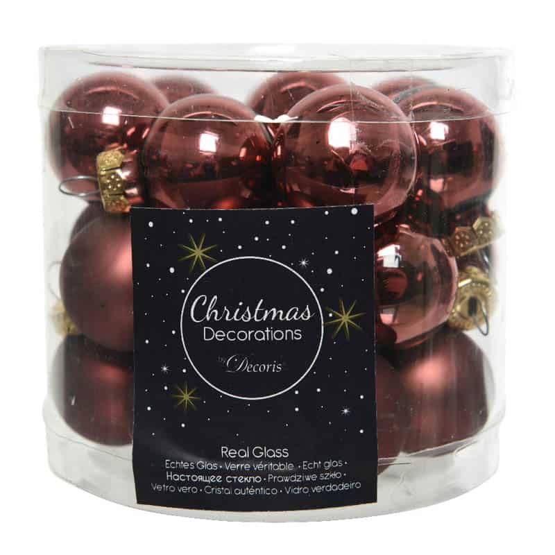 Kerstbal glas glans-mat 25mm - Afbeelding 4