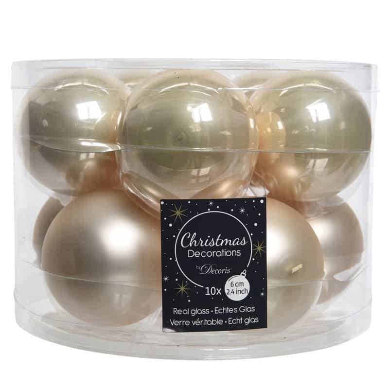 Kerstbal glas glans-mat 6cm - Afbeelding 7