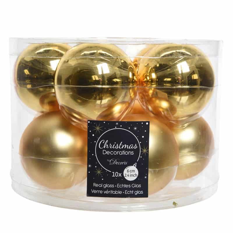 Kerstbal glas glans-mat 6cm - Afbeelding 6