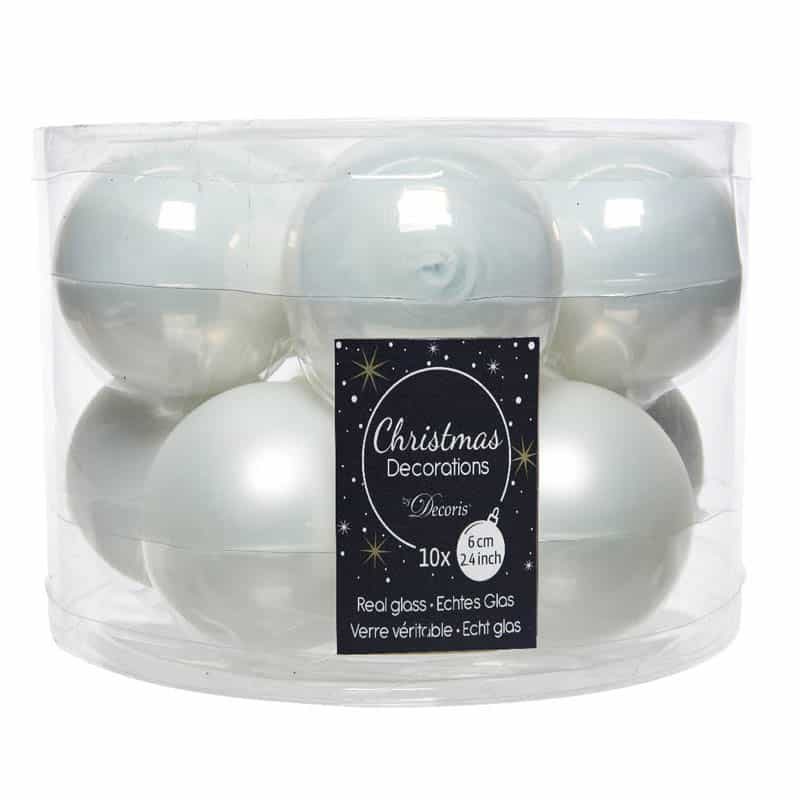 Kerstbal glas glans-mat 6cm - Afbeelding 3