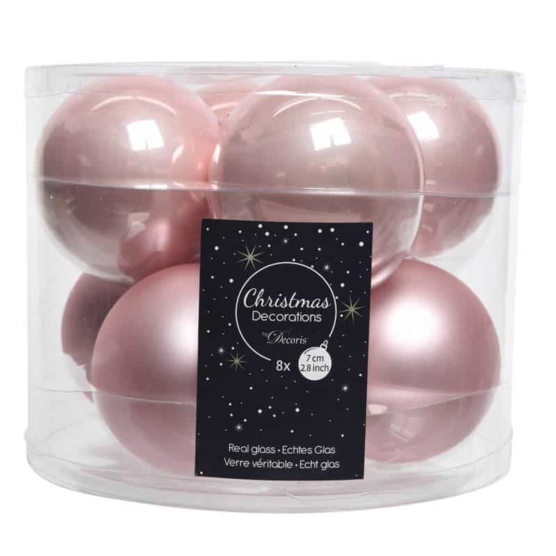 Kerstbal glas glans-mat 7cm