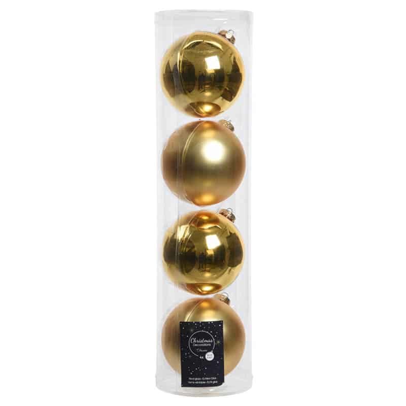 Kerstbal glas glans-mat 10cm