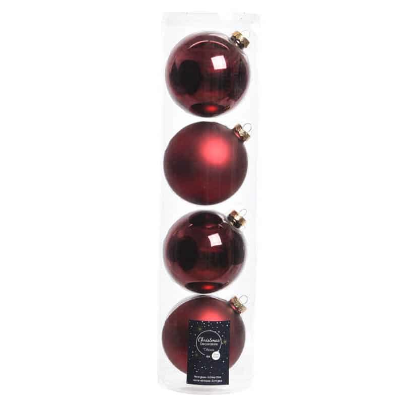 Kerstbal glas glans-mat 10cm - Afbeelding 8