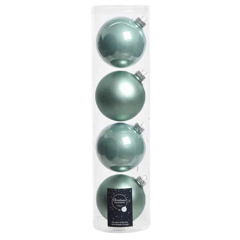 Kerstbal glas glans-mat 10cm - Afbeelding 4
