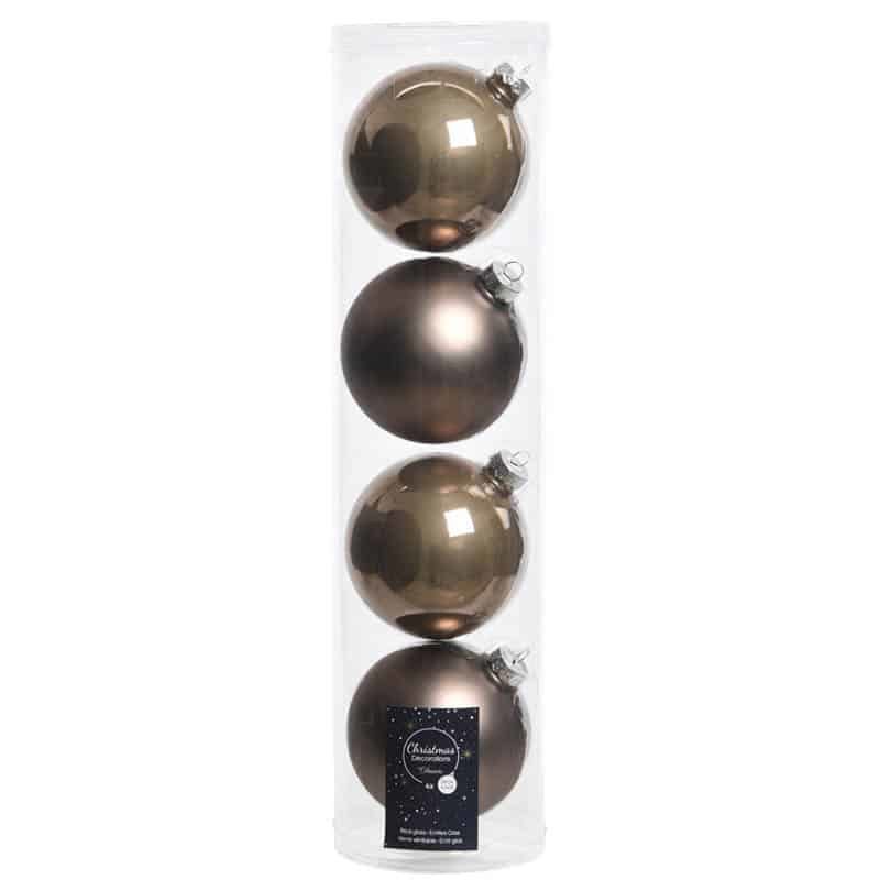 Kerstbal glas glans-mat 10cm - Afbeelding 3