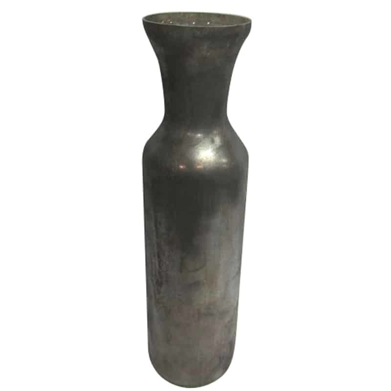 Vaas/fles matt 12xH44cm zilver