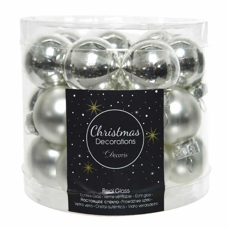 Kerstbal glas glans-mat 25mm - Afbeelding 3
