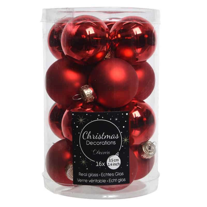 Kerstbal glas glans-mat 35mm - Afbeelding 3
