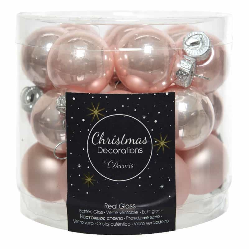 Kerstbal glas glans-mat 25mm - Afbeelding 2