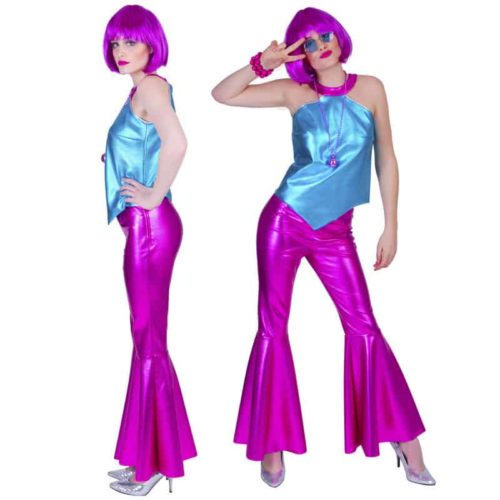 Verkleedpak Disco Fever broek roze