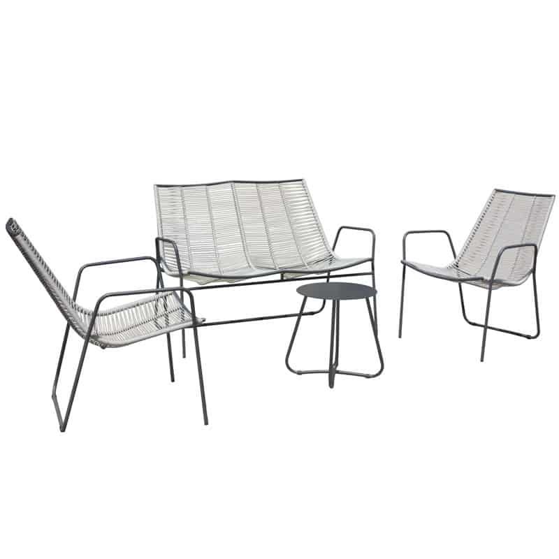 Steel pasta Lounge set 4-delig (grijs) - Afbeelding 2