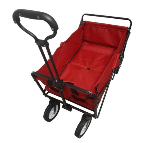 Bolderkar rood met zwart stalen frame