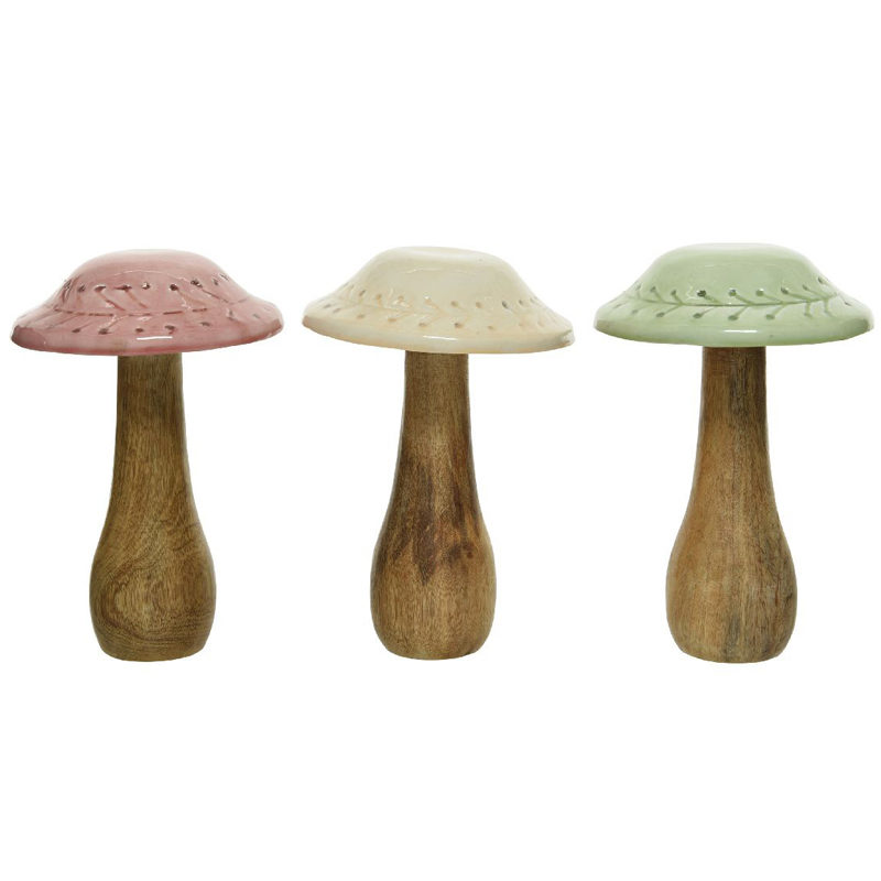 Paddenstoel hout (13x19cm) naturel - Afbeelding 4