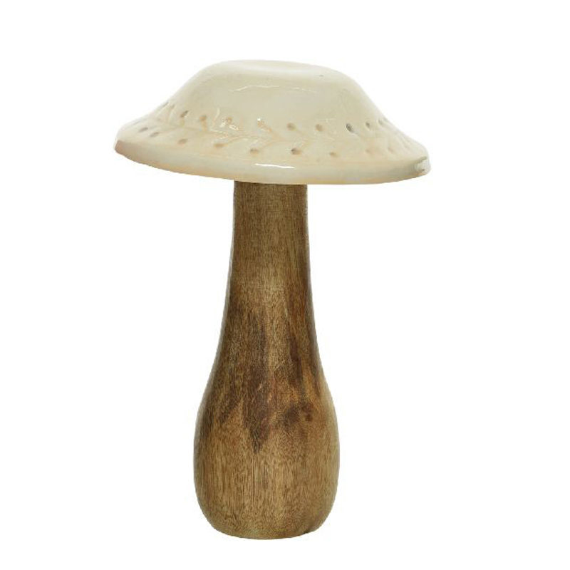 Paddenstoel hout (13x19cm) naturel - Afbeelding 2
