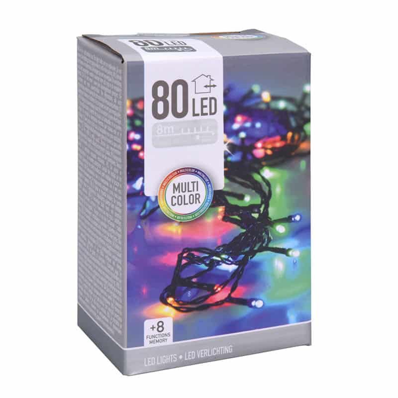 Kerstverlichting 8M met 80 LED multicolor