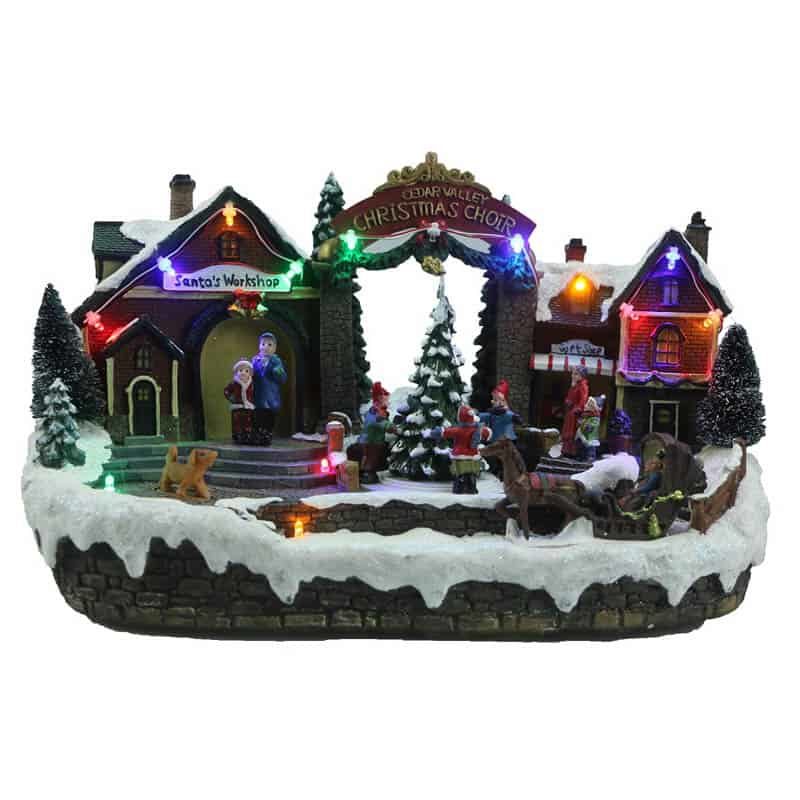 Kerstdorp LED (met 8 liedjes)