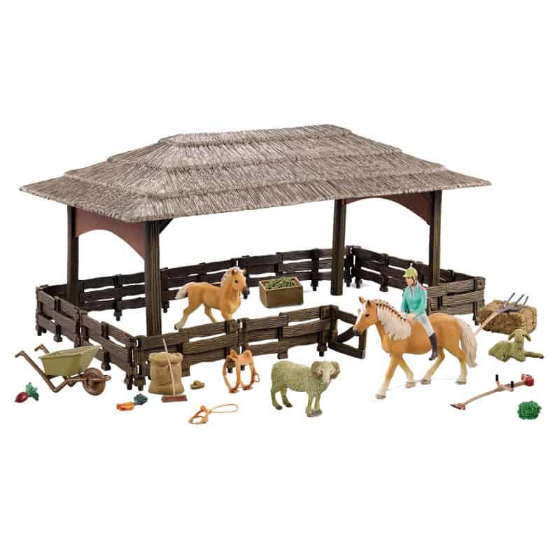 Stal met dieren & accessoires