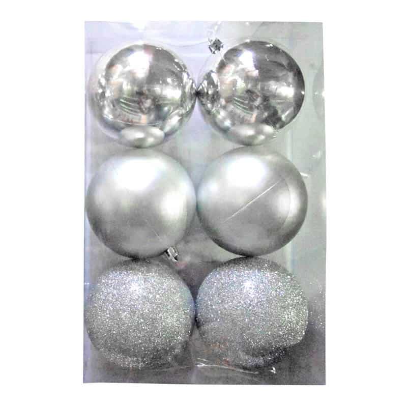 Onbreekbare kerstballen (ø10cm) zilver - 6st