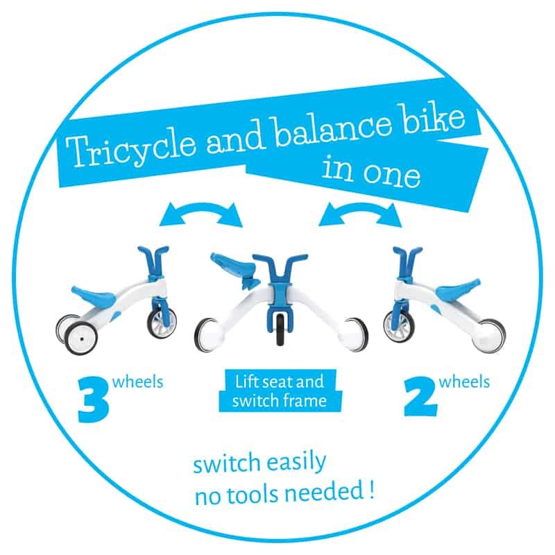 Chillafish Driewieler & loopfiets Bunzi (2 in 1) blauw - Afbeelding 3