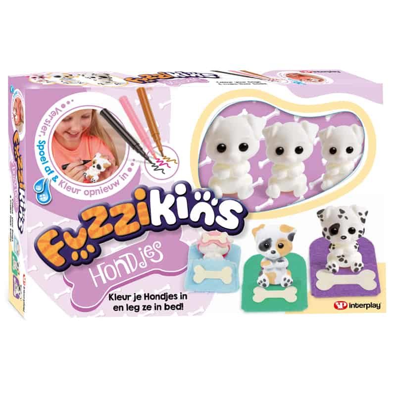 Fuzzikins 3 hondjes met bedje