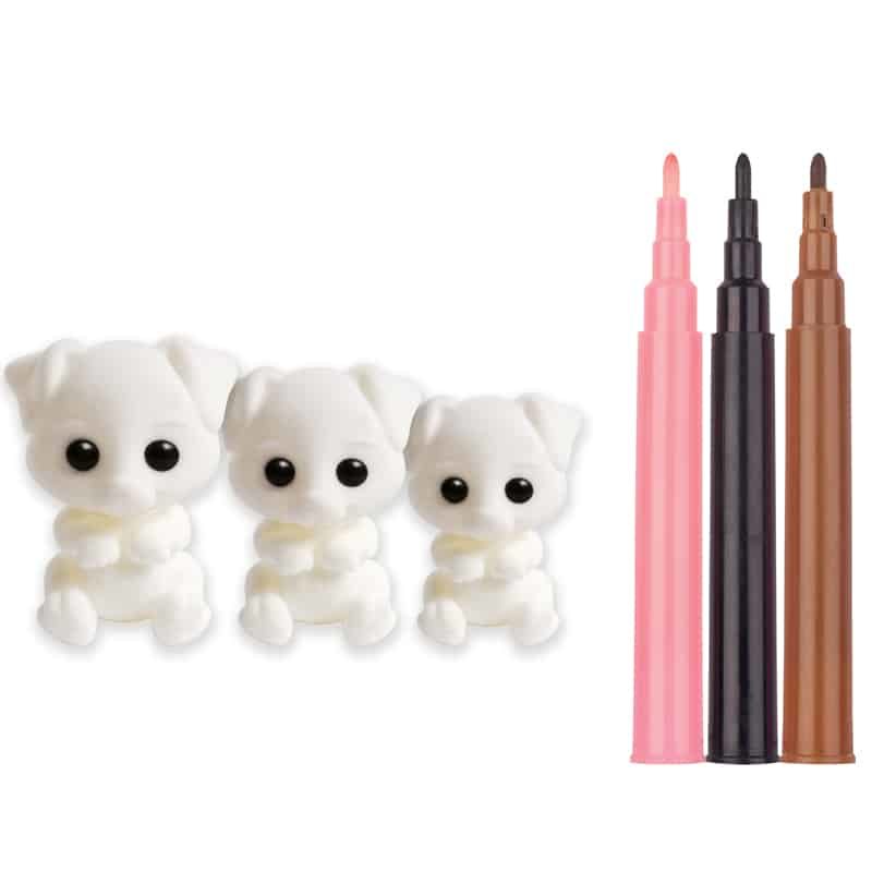 Fuzzikins 3 hondjes met bedje - Afbeelding 3