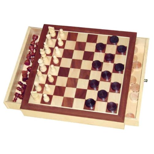 Luxe Schaak/Damset (32x30cm)