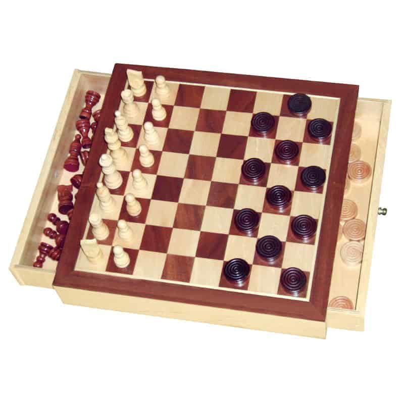 Luxe Schaak/Damset (32x30cm)