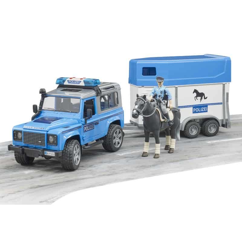 Bruder Land Rover Defender Politie en paardentrailer