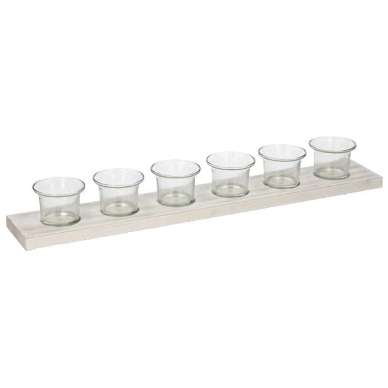 Arti Casa Plank met 6 kaarshouders in glas
