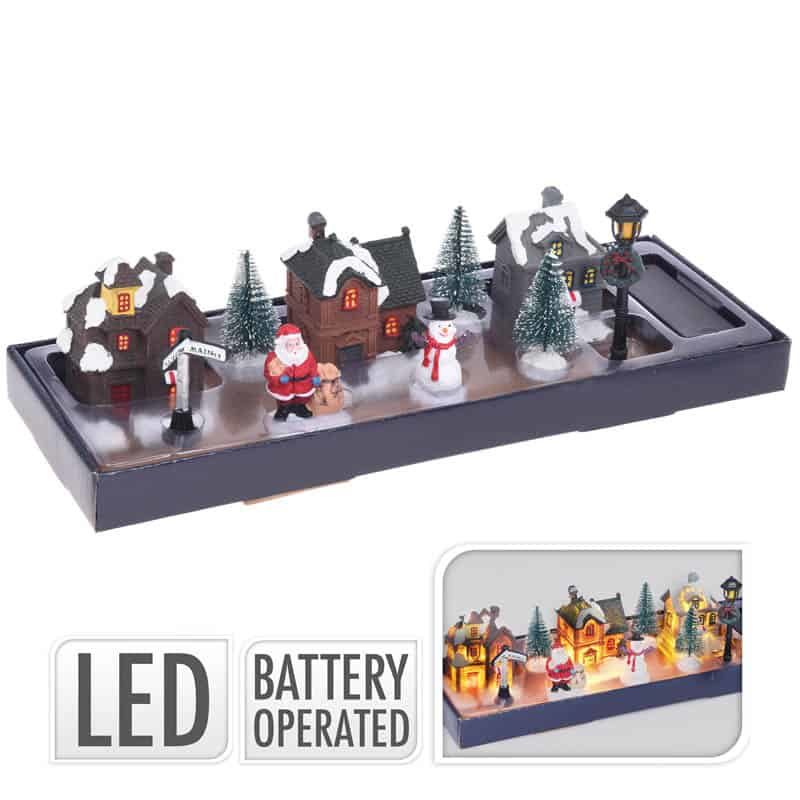 Kerstdorp 10-delig met LED