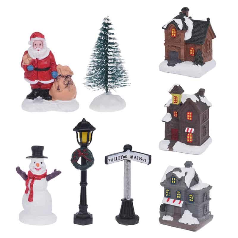 Kerstdorp 10-delig met LED - Afbeelding 3