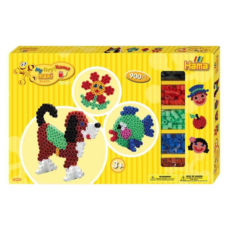 Hama Maxi parels geschenkdoos 900 st. + 2 pinborden hond-cirkel