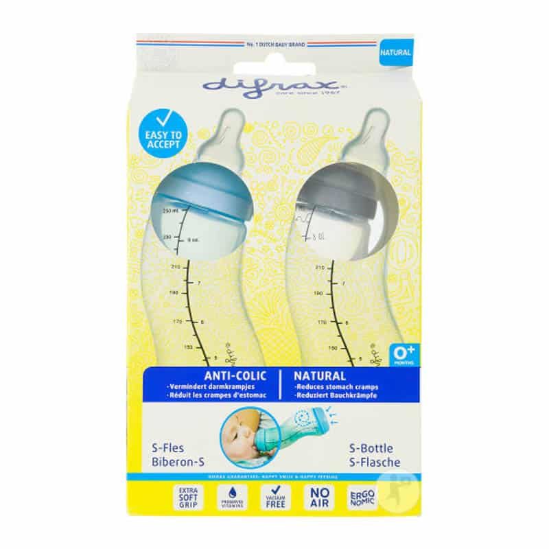 Difrax S-fles 250ml natural Boy double pack - Afbeelding 2