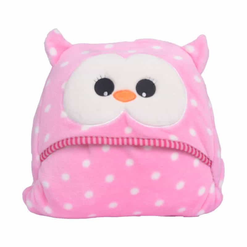 Poncho met kap Uil - roze