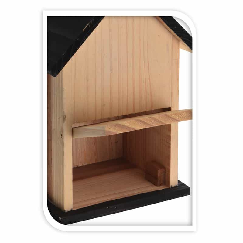 Vogelhuis hout (22cm) - zwart - Afbeelding 2