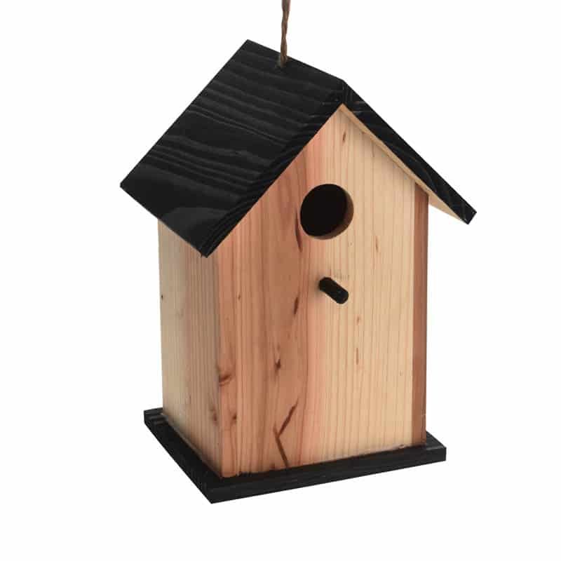 Vogelhuis hout (22cm) - zwart