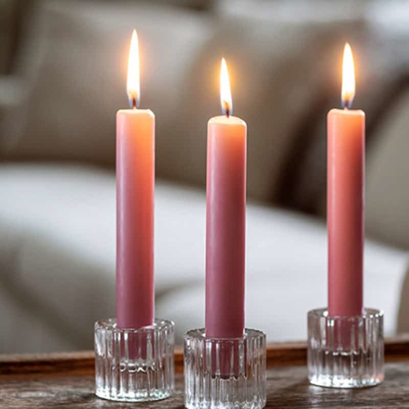 Mini Taper kaarsen (8 stuks)) roze