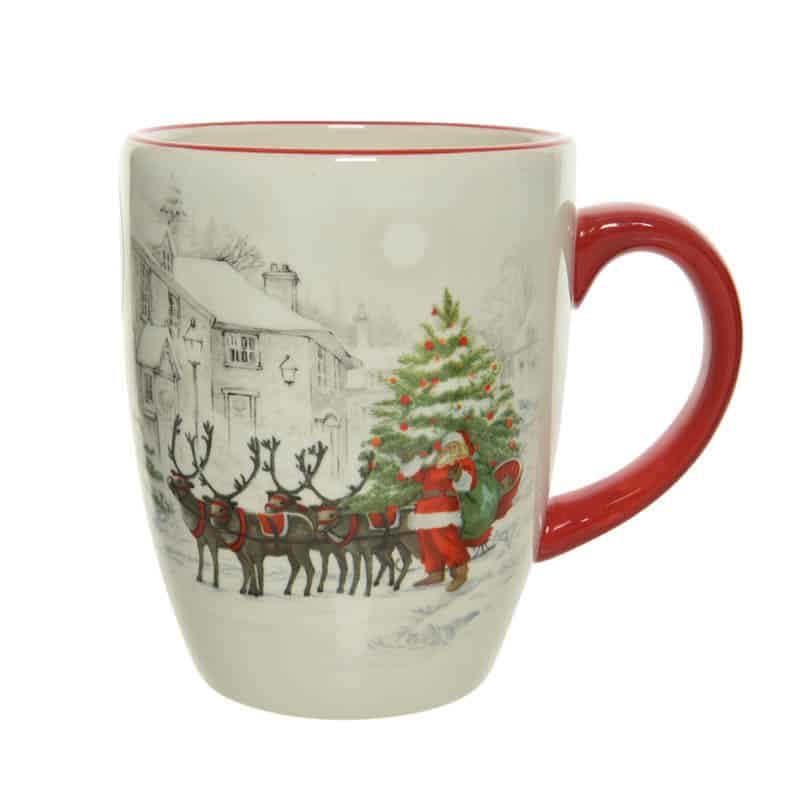 Mok dolomiet Kerstman (ø11,3x8x10cm)