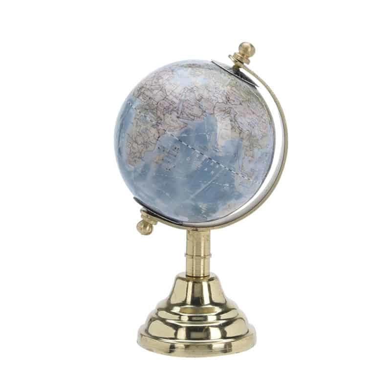 Wereldbol(ø7,6x15cm) metalic