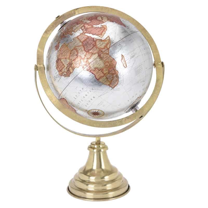 Wereldbol(ø20x38cm) metalic - Afbeelding 2