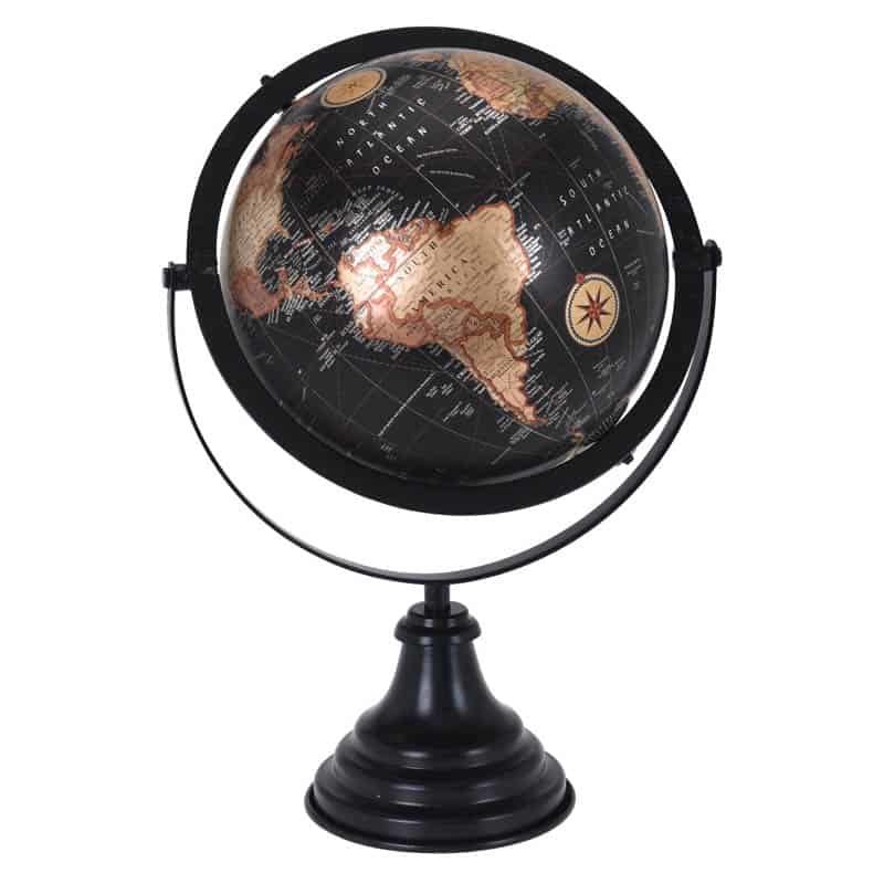 Wereldbol(ø20x38cm) metalic