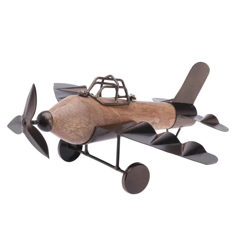 Vliegtuig 26cm in hout/metaal - Afbeelding 2