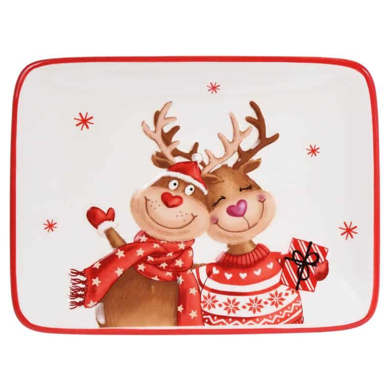 Bord (20x15cm) met rendierdesign