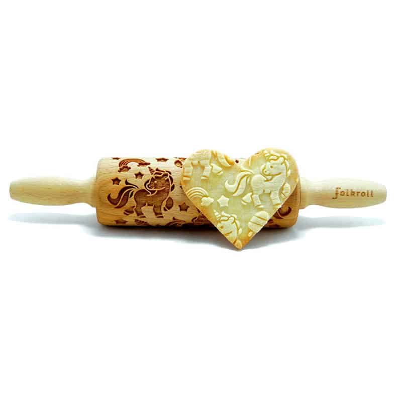 Folkroll deegrol (23cm) hout - Unicorns - Afbeelding 2