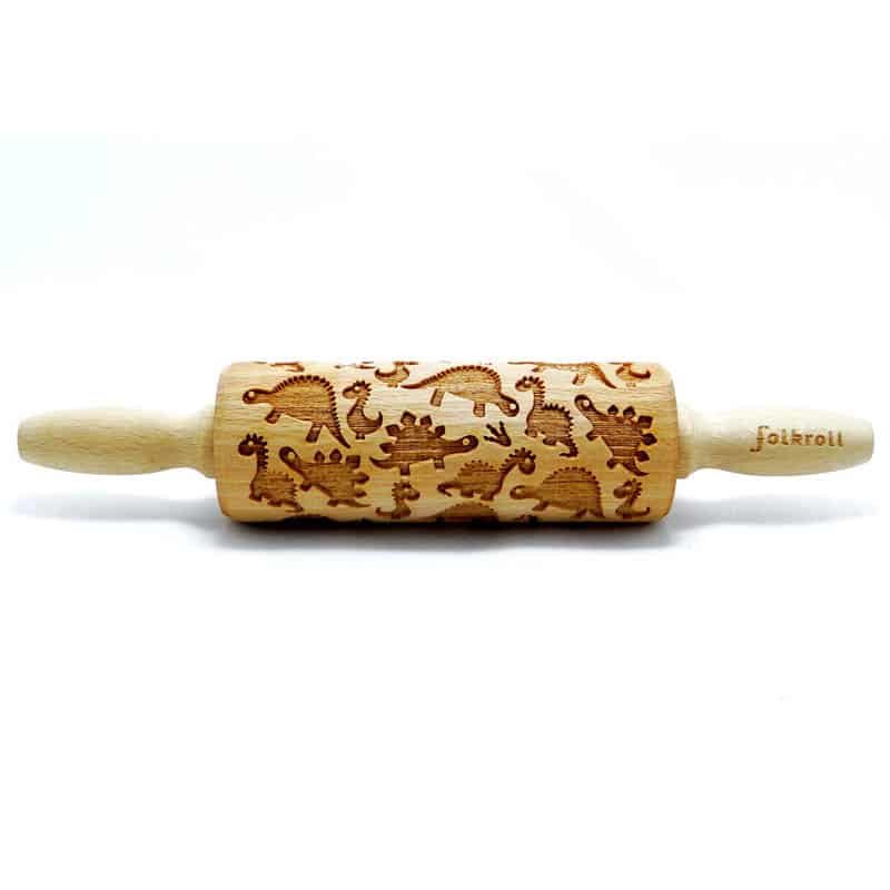 Folkroll deegrol (23cm) hout - Dinosaurs