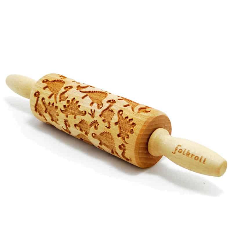 Folkroll deegrol (23cm) hout - Dinosaurs - Afbeelding 3